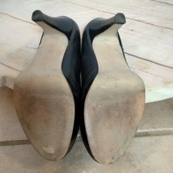 Franco Fortini studded black leather silver studding heels womens size  6 - Picture 7 of 9